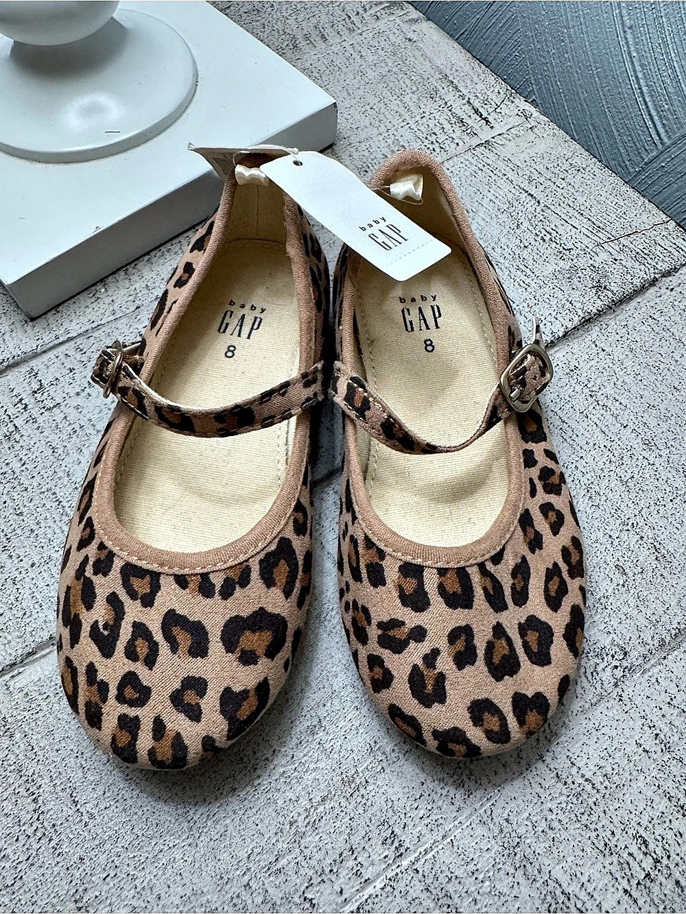 Gap Leopard Print Mary Jane Flats Girls US 8 NWT